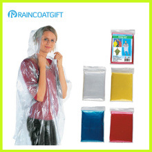 Clear Disposable PE Folding Pocket Raincoat